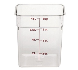 CM 8SFSCW 8 QUART CLEAR SQUARE CONTAINER   6EA/CS